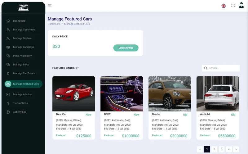 Manage Featured Cars