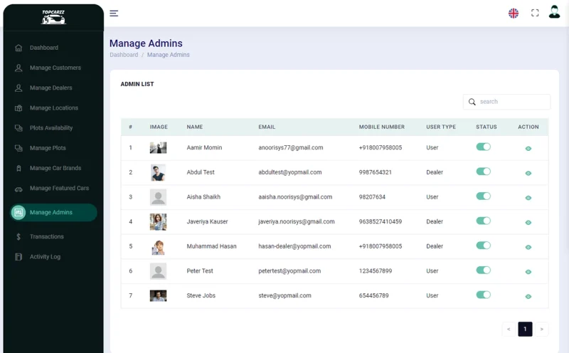 Manage Admins